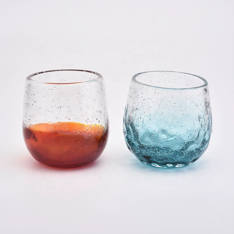 Orange church candle vessel tea light glass candle jars making machine party decor factory