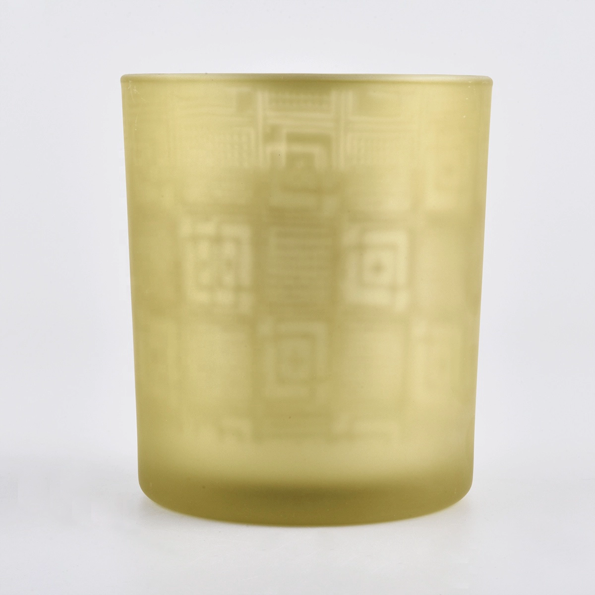 Sunny votive empty golden frosted candle jar glass