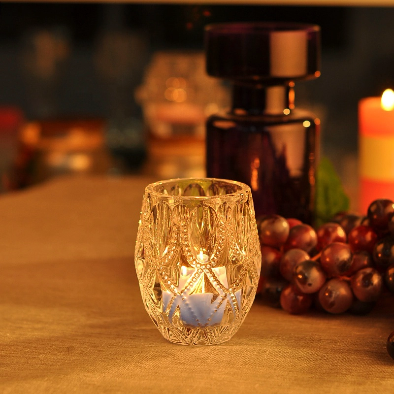 Luxury votive transparent glass candle jars bulk 10oz 20oz