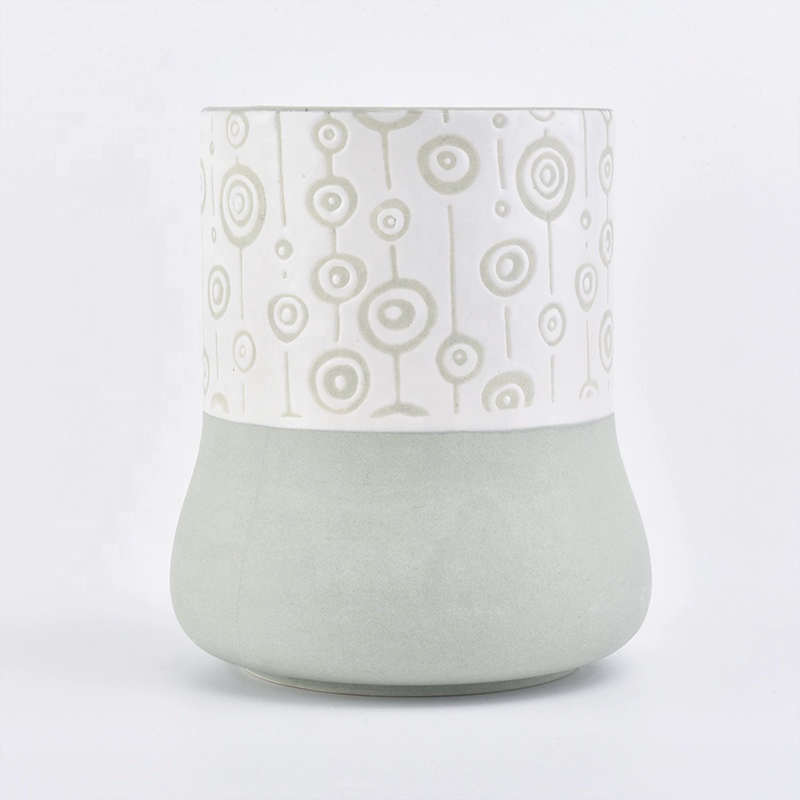 Personalized green glazed candle votive holder church ceramic jar wedding decoration in bulk