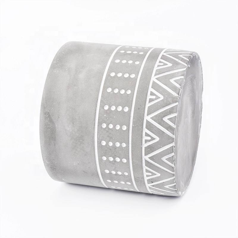 Empty customized glazed candle holder cement candle container home decoration