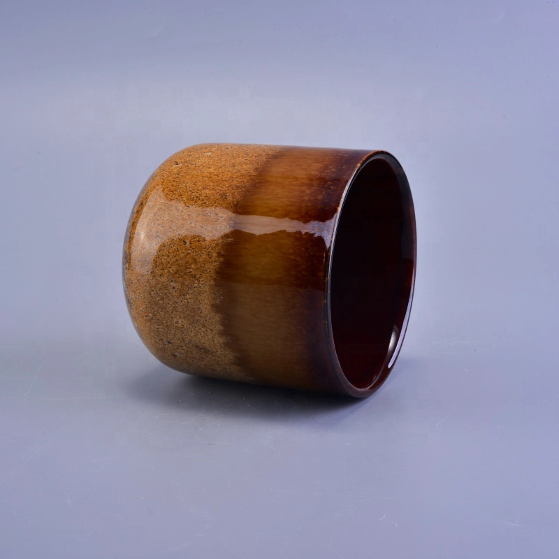 Empty round gradient ceramic Candle Jar candle holder home decor in bulk