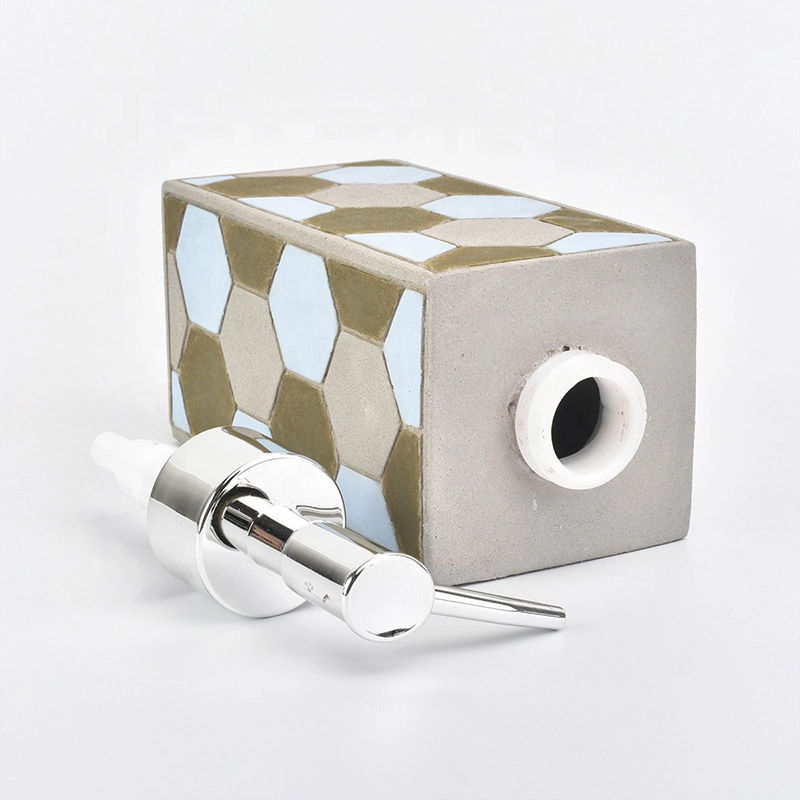 4ps Custom hexagon concrete bathroom set soap dish toothbrush holder hotel decor