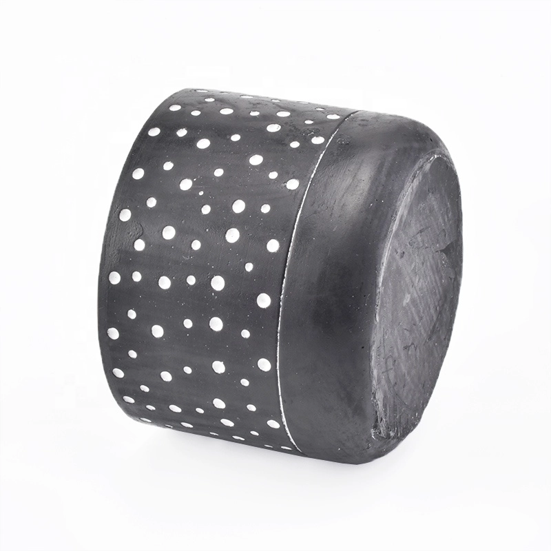 10oz matte black with white dot concrete candle jar for candle making