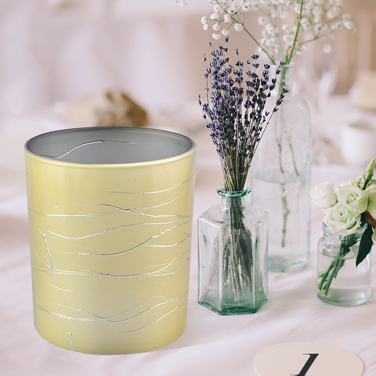 Luxury  glass candle jars wedding centerpieces factory