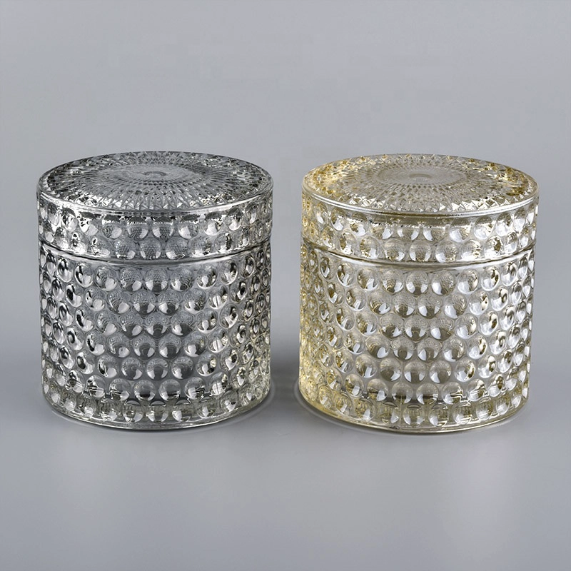 luxury glass candle container with lid