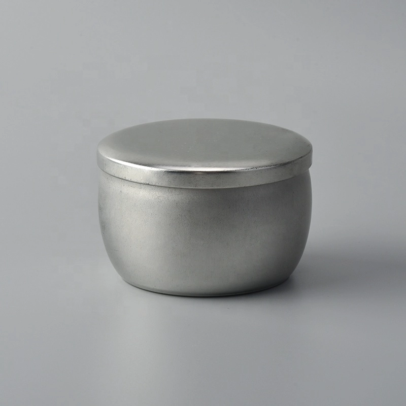 Personalized silver round tealight scented metal candle jar with lid home decor factory