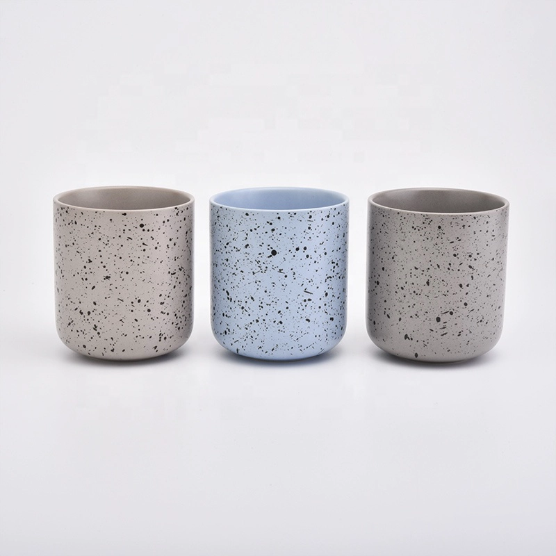 Sunny Glassware glazed candle jars decorative ceramic candle tumblers