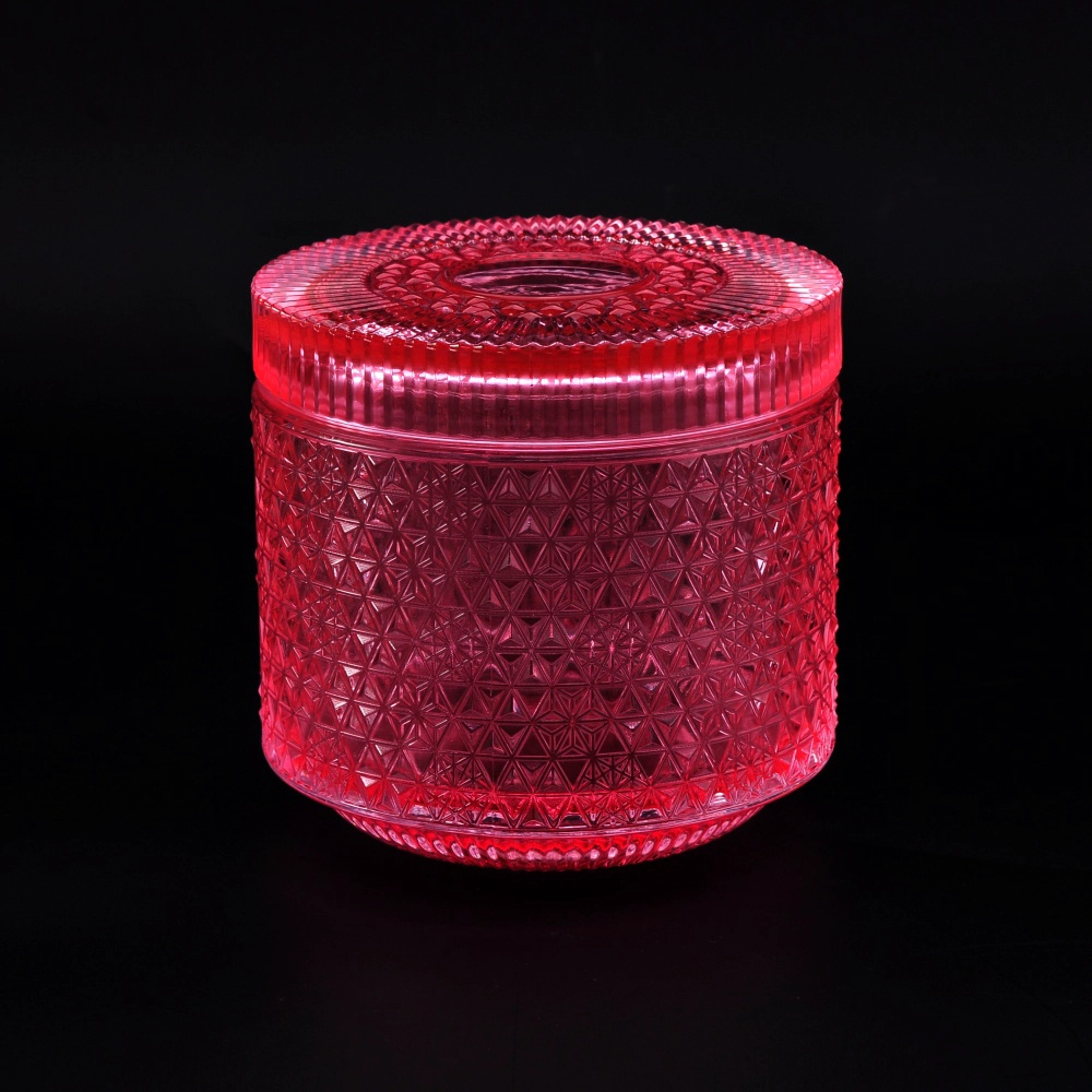 Hot sales crystal empty luxury candle glass jar with lids 10oz 12oz