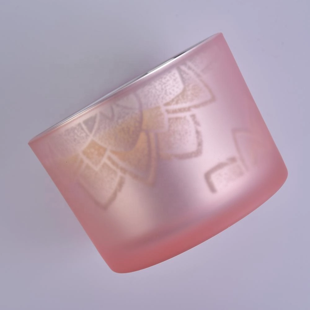 12oz hot sale glass candle holder with customized decoration