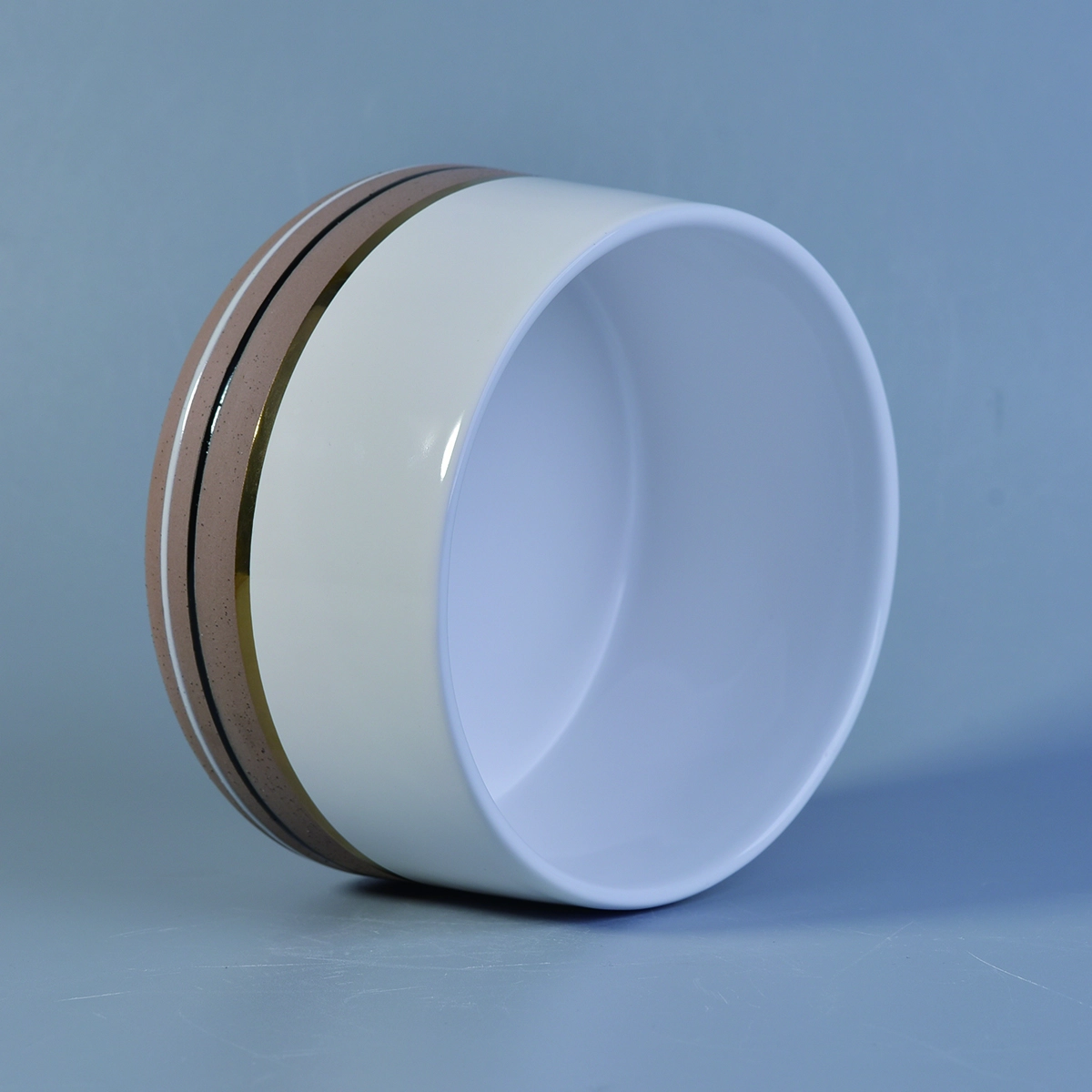 Custom black white tea light ceramic candle container