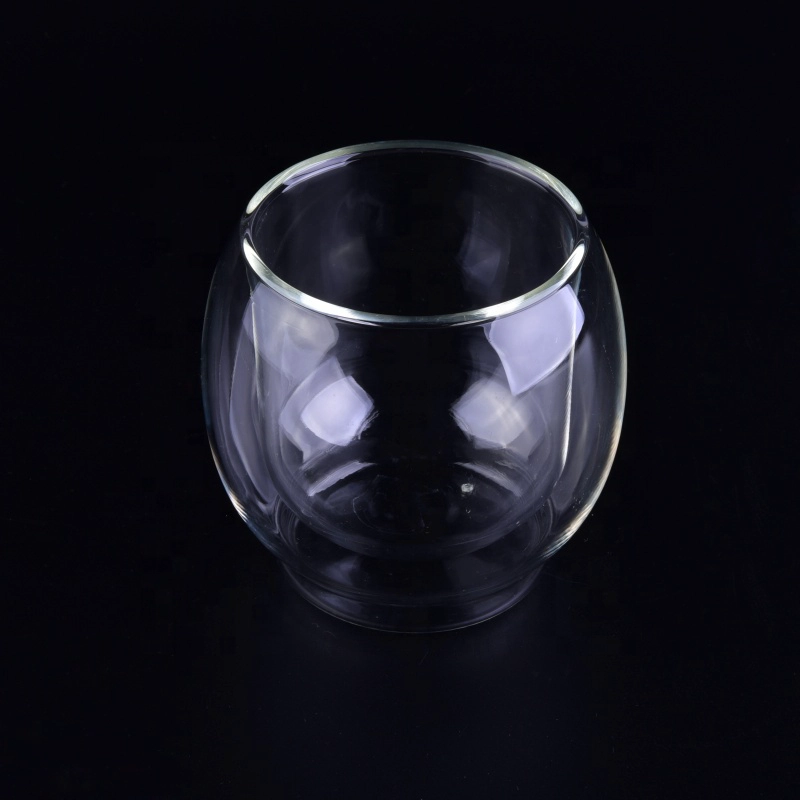 Transparent High Borosilicate Glass water cup double wall tumbler