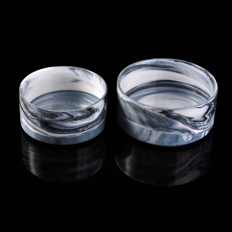 Home decor luxury marble effect custom ceramic candle jar