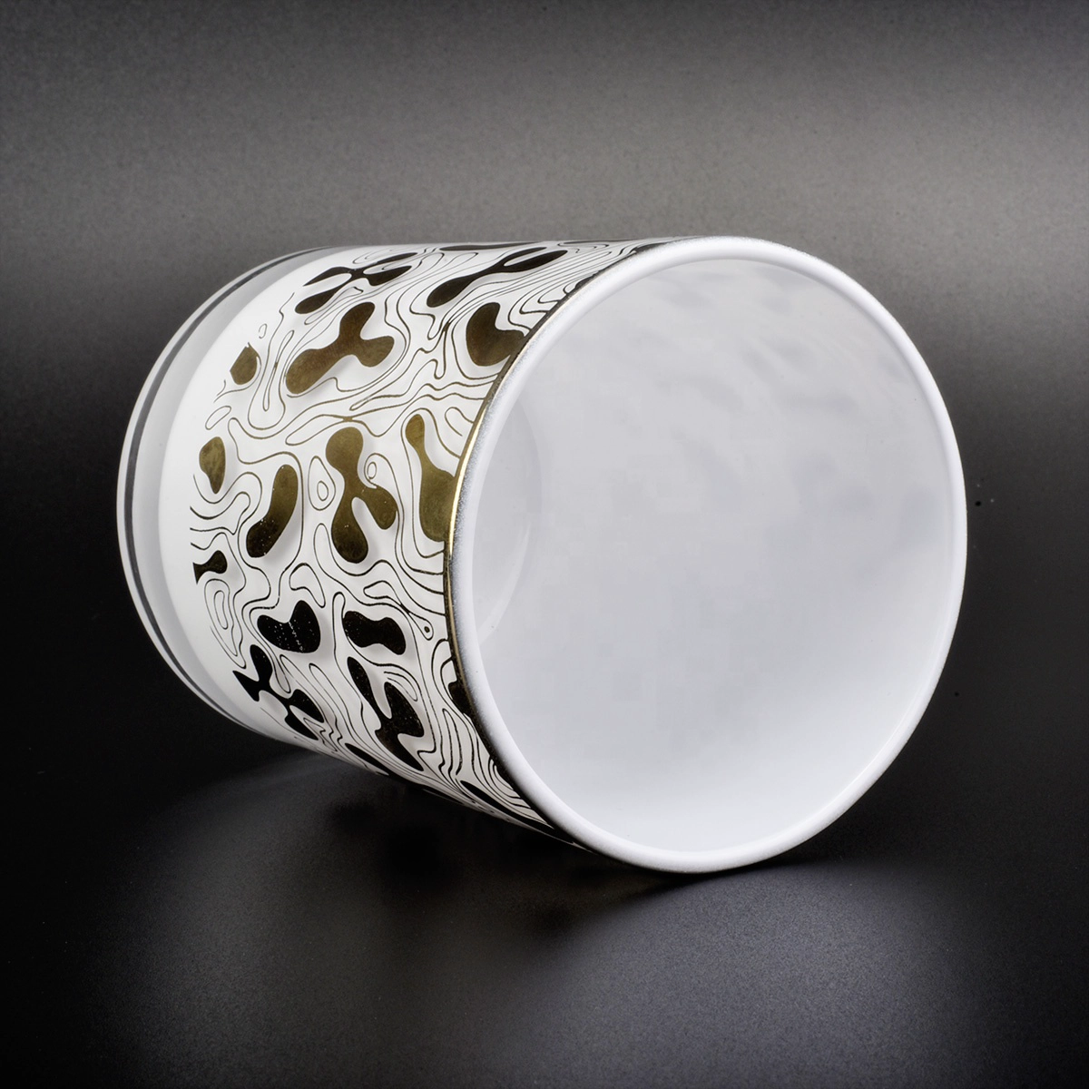 Hot sales custom logo white luxury glass candle holder