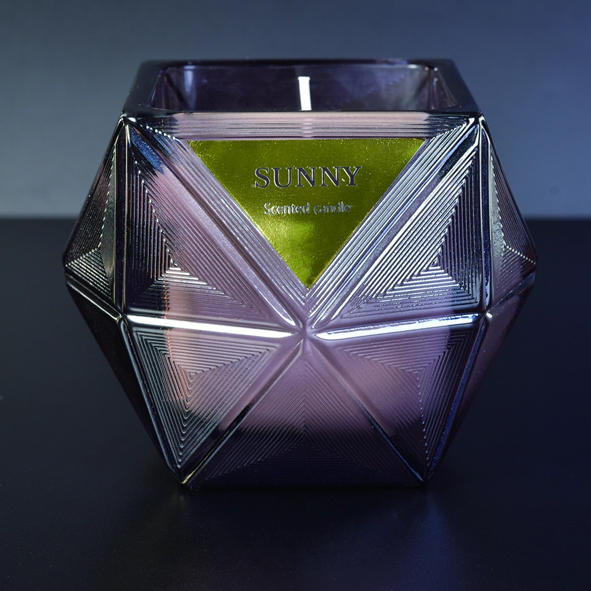 8oz 10oz Sunny custom Hexagon luxury glass candle jars
