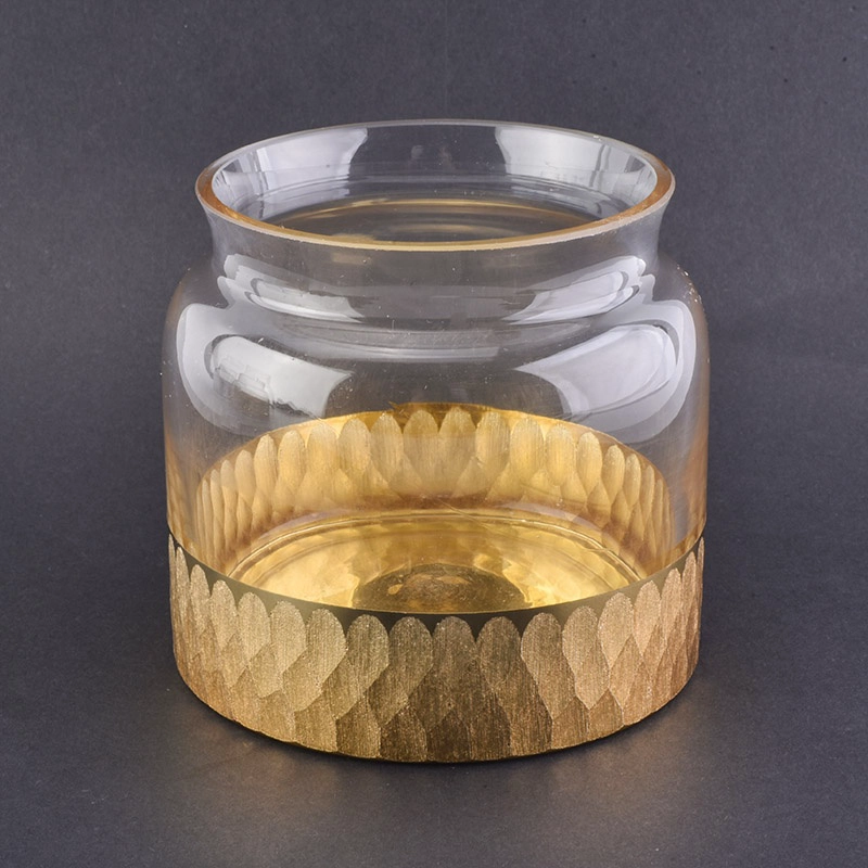 Gold electroplating candle vessel tealight glass candle container wholesales