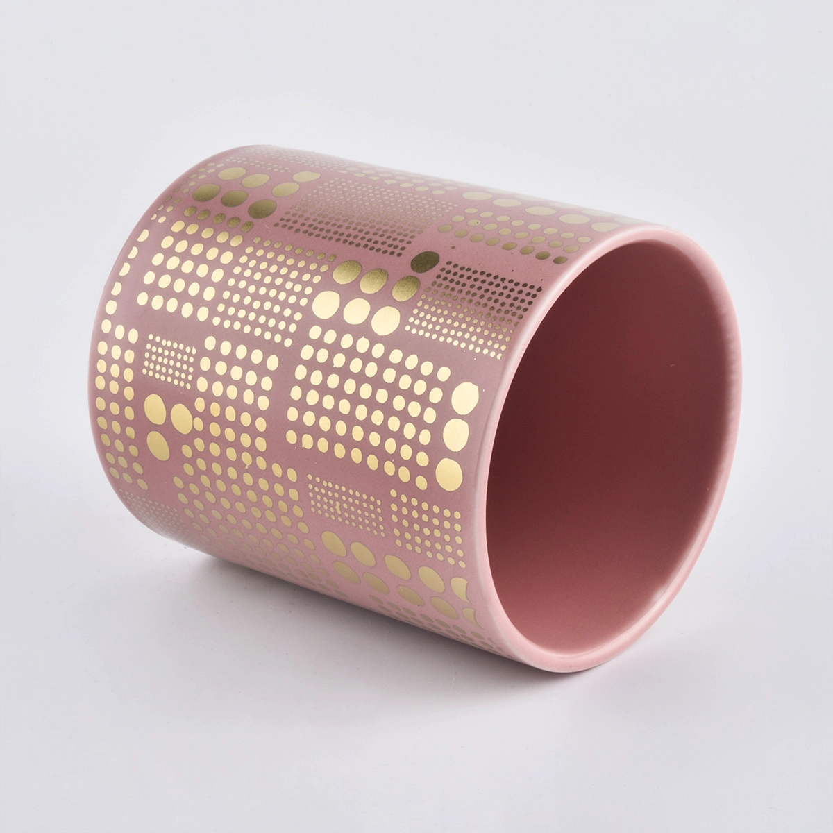 Full wrap sticker ceramic candle holder for home decorative