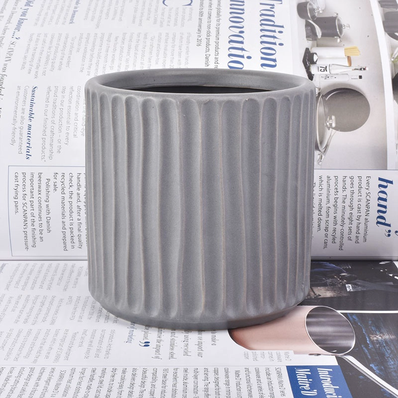 Coloured Candle container ceramic cylinder for home decor
