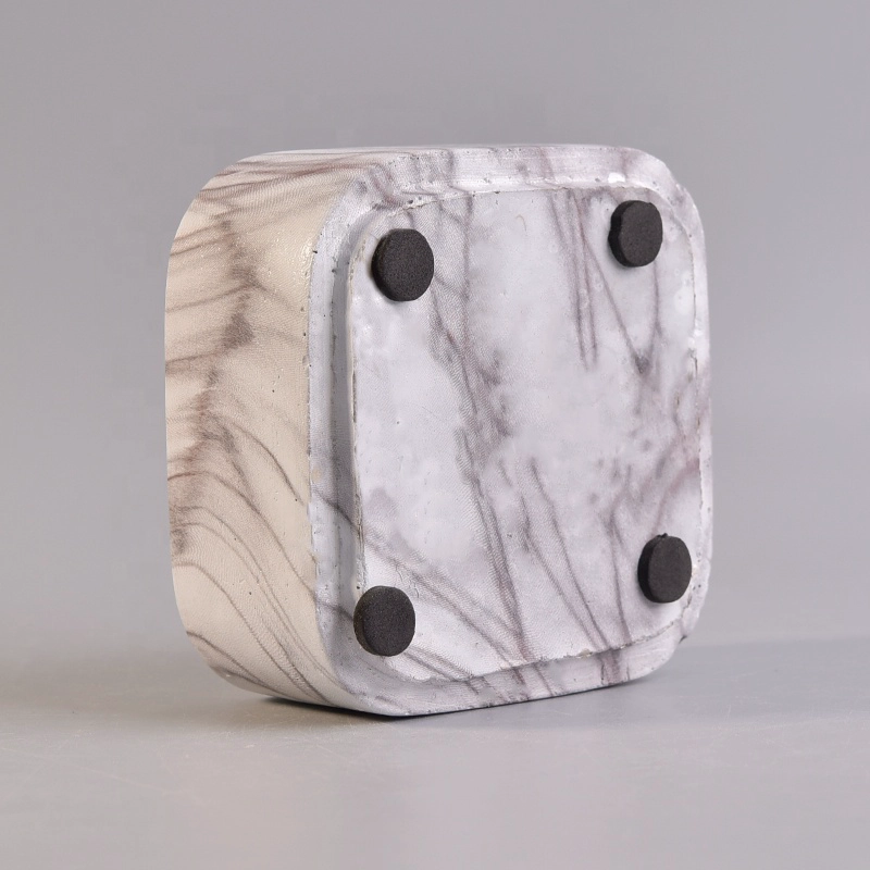 Square concrete candle holder for home decor