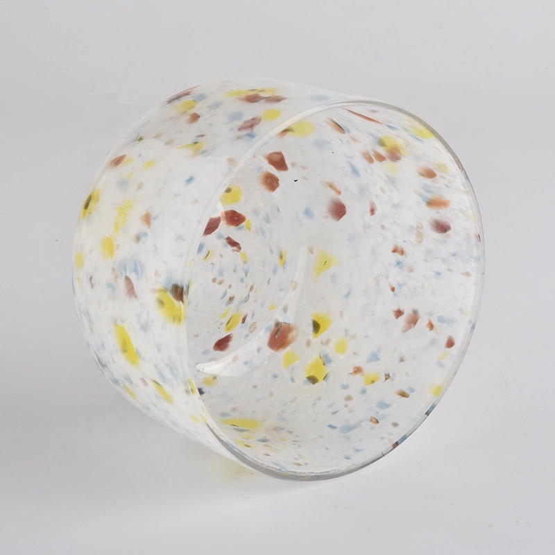 golden dot glass candle container candle jars wholesales