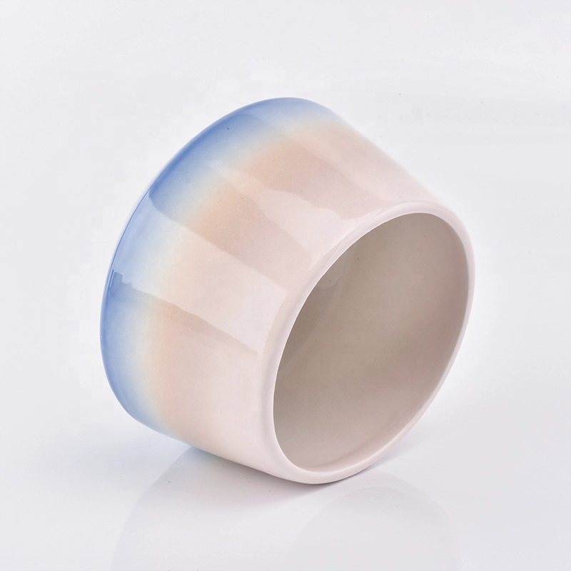 Luxury candle container ceramic iridescent candle vessel in bulk