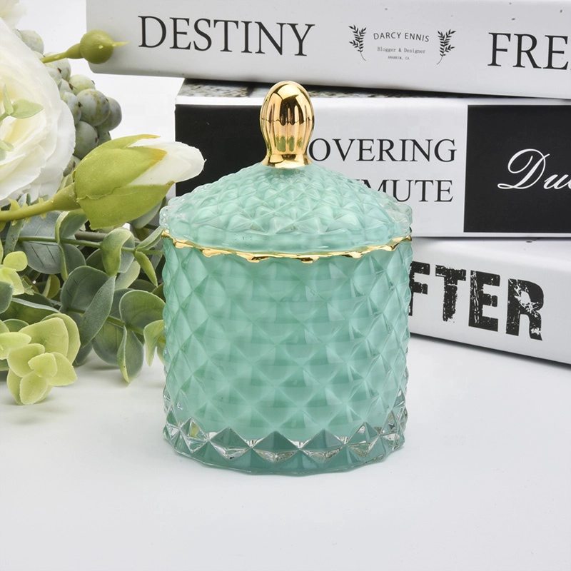 Luxury candle vessel votives glass candle jars with lid supplier