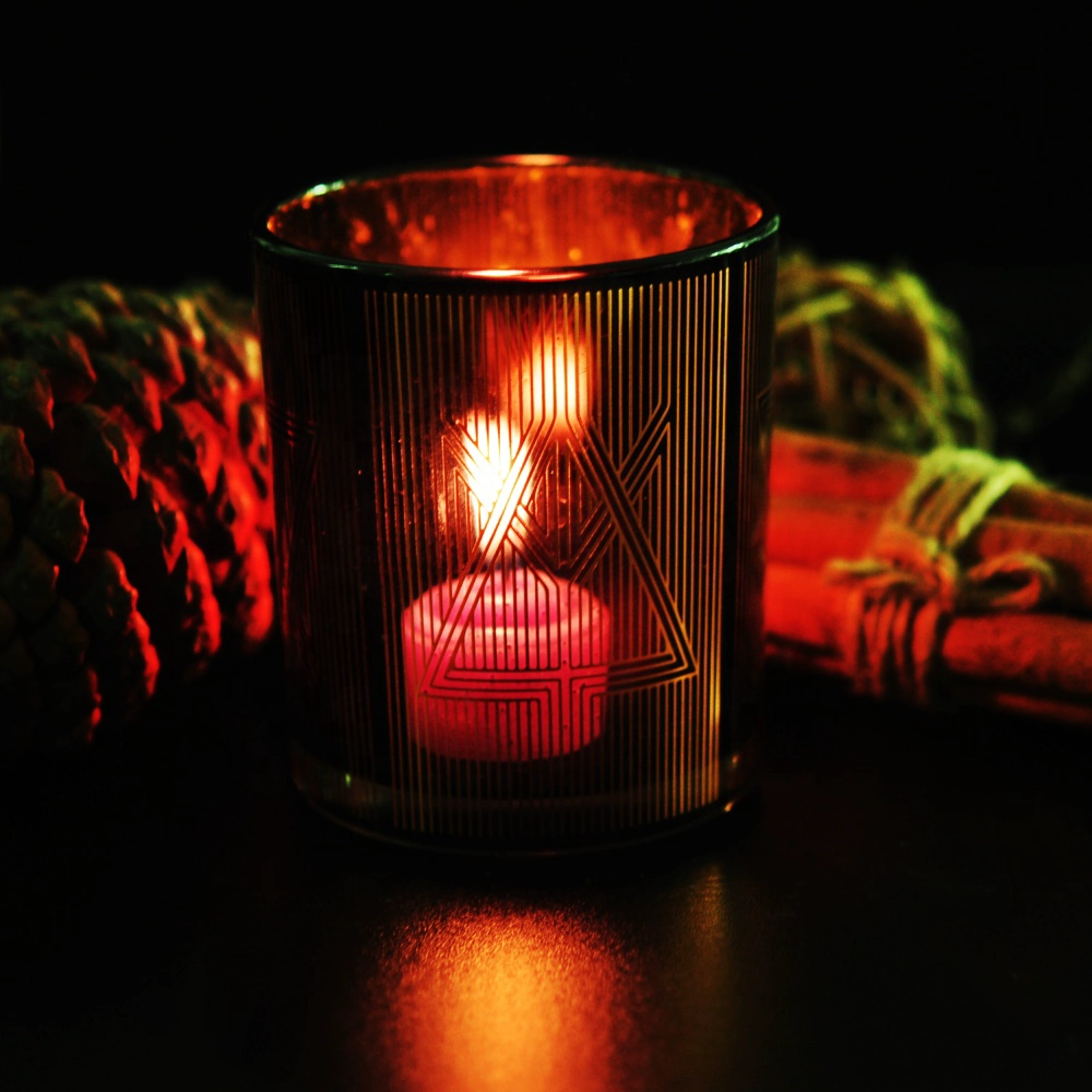 Cylinder empty decorative tealight candle glass vessel