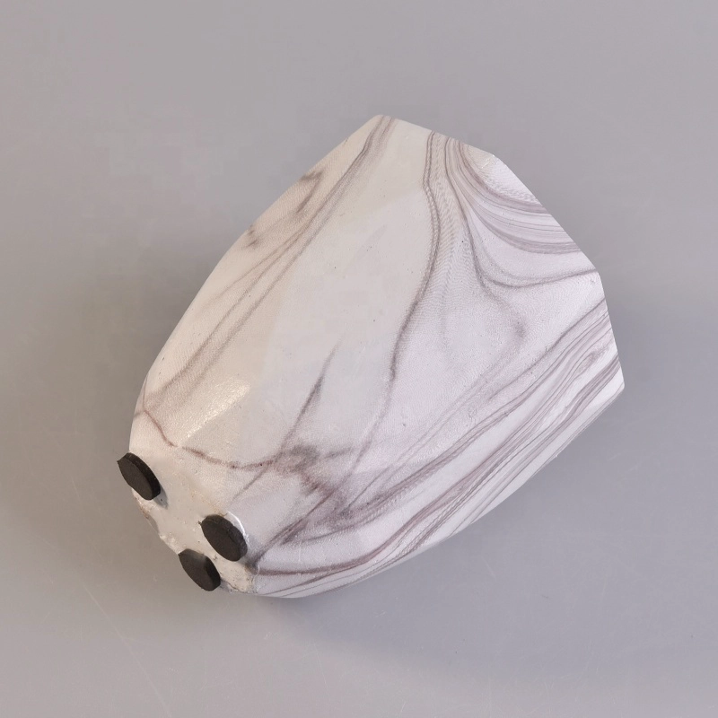 Geo custom cement candle jar for home decor