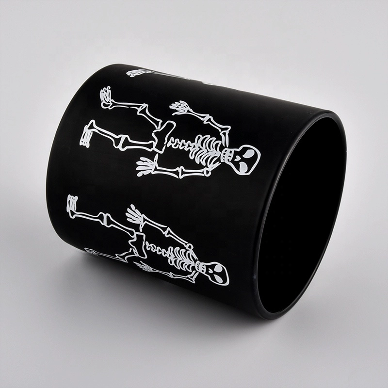Sunny design custom black glass candle holder jars in bulk