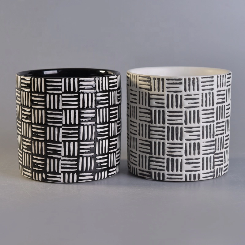 Eco-Friendly printing glaze candle votive holder ceramic candle jar home decoration wholesales
