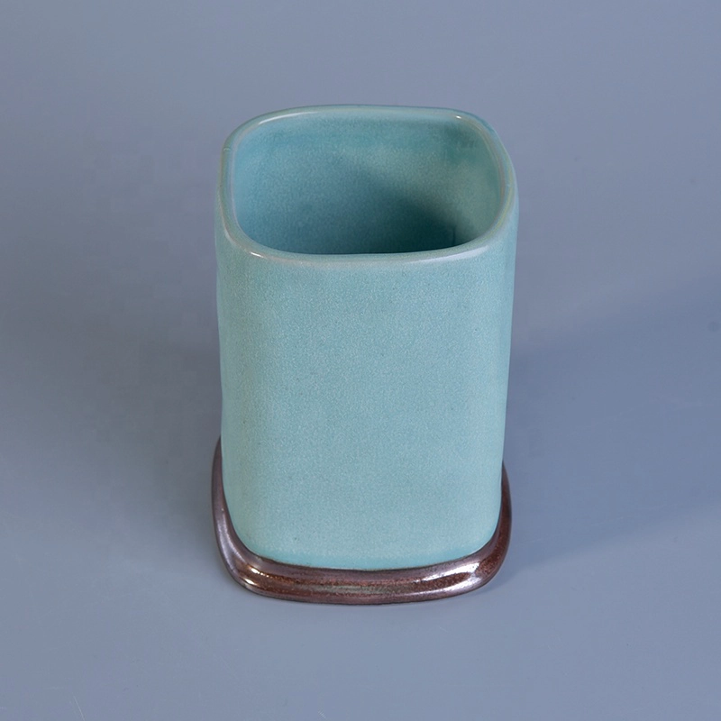 Square ceramic candle holder decorative candle cups
