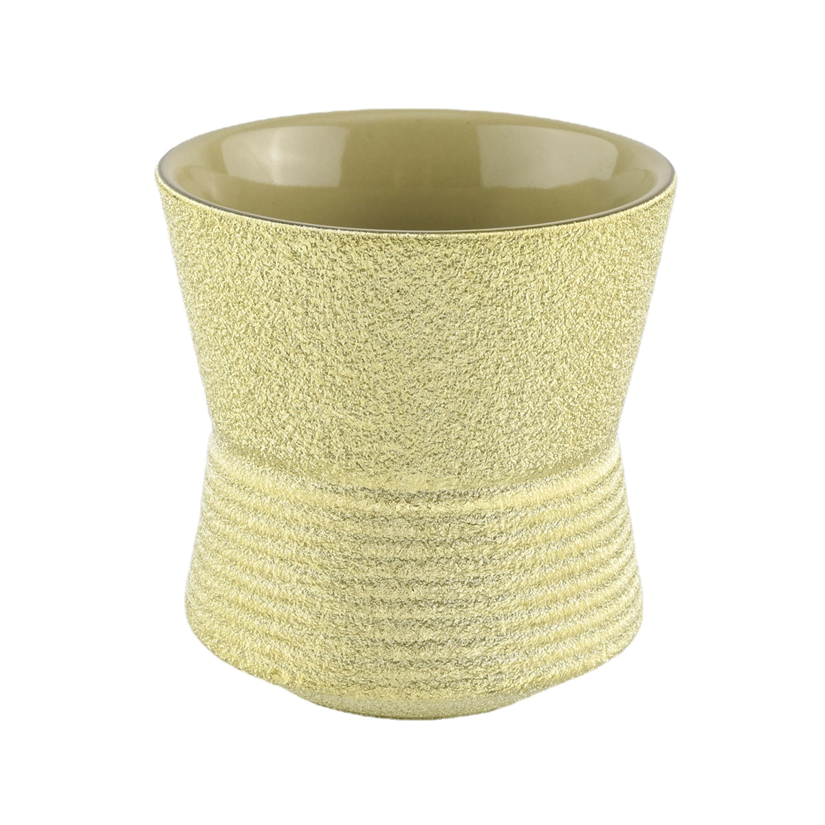 20oz Cylinder Metallic Effect Ceramic Candle Jars