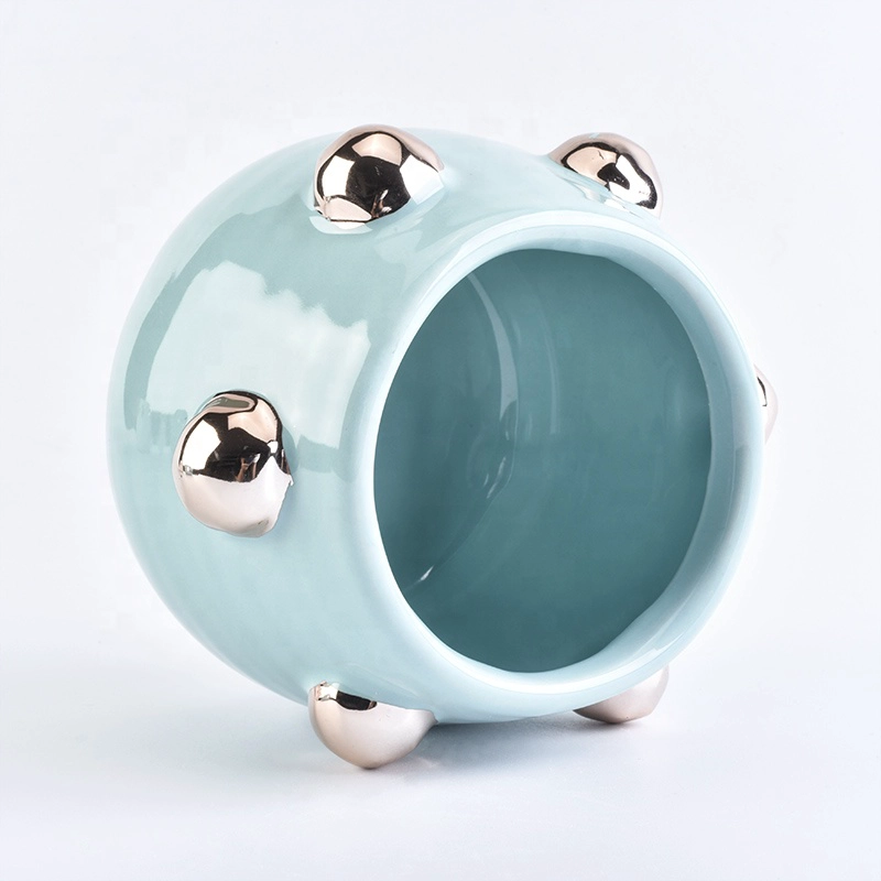 Empty candle votive iridescent holder ceramic candle jar home decor wholesales