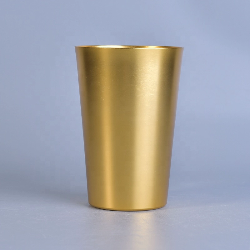 Customized candle gold holder metal pillar candle jar home decor wholesales