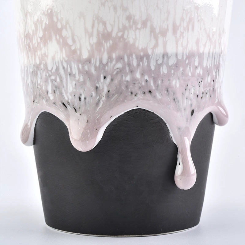 Pink personalized candle votive holder pillar ceramic jar with metal lids party decoration in bulk