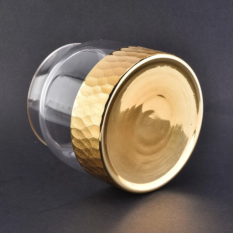 Gold electroplating candle vessel tealight glass candle container wholesales