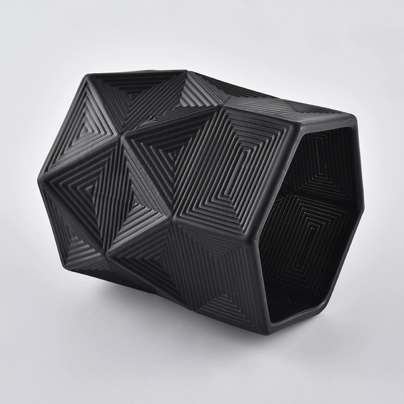 240ML irregular black glass wholesale glass candle holder for home decoration