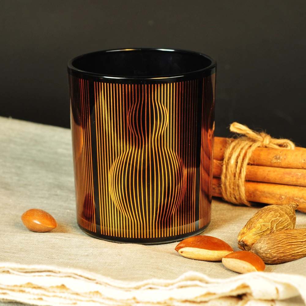 luxury black and white candle glass jars 6oz 8oz 10oz
