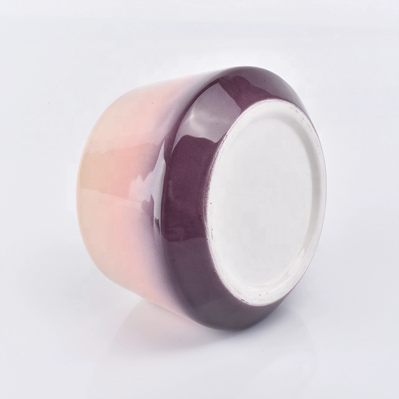 Luxury candle container ceramic iridescent candle vessel wholesales