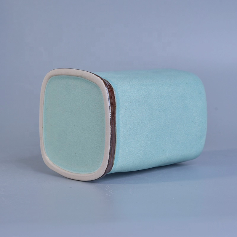 Square ceramic candle holder decorative candle cups