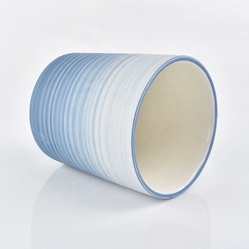 Matte cylinder candle votive holder ceramic candle jar home decor wholesale
