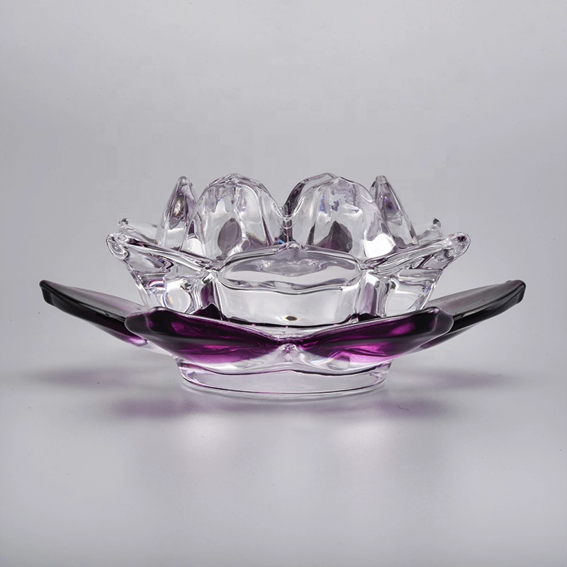 Luxury flower shape design glass candle jar for candle making