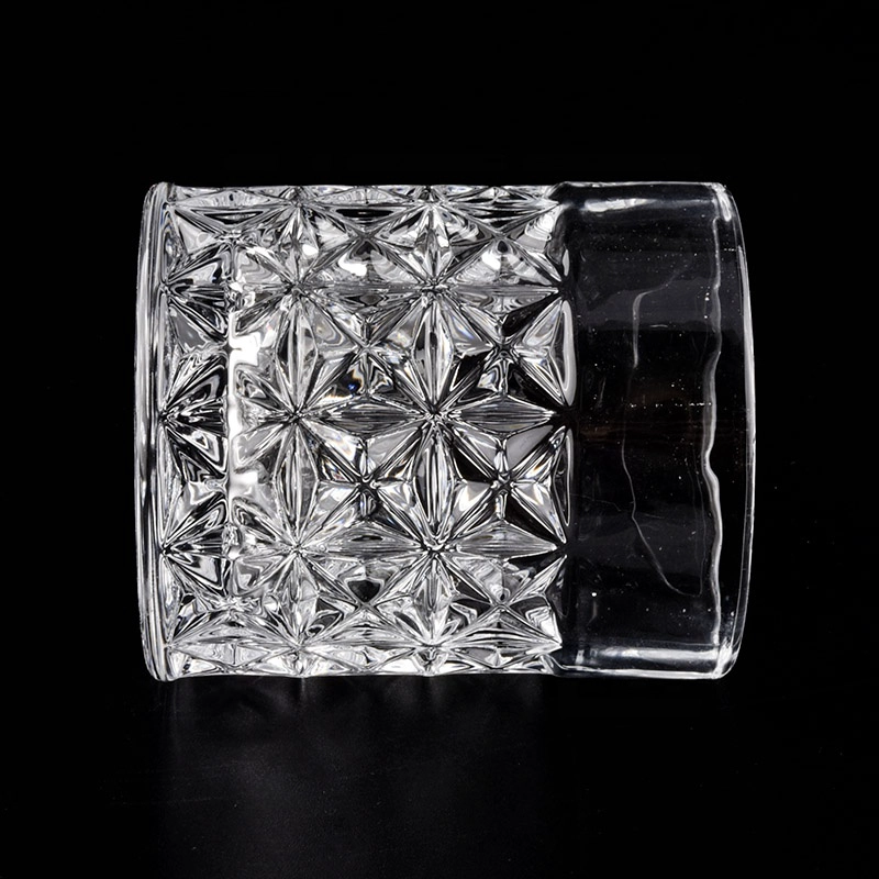 100ml Crystal geometric custom glass candle jar