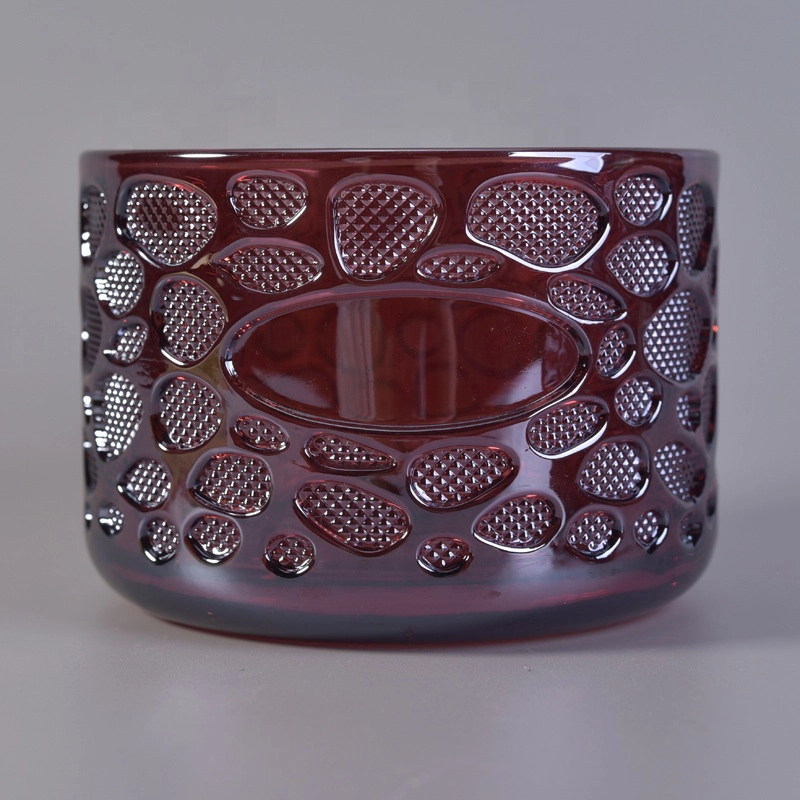 12oz Customized amber empty tea light glass candle holders