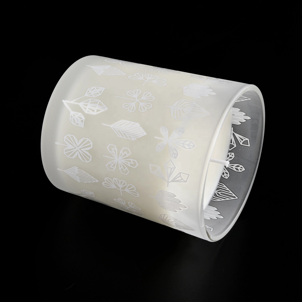 Sunny new design white frosted luxury glass candle jar for candle making
