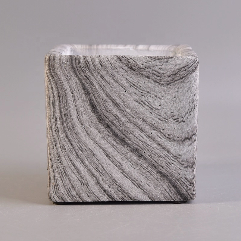 Square vintage cement candle holders wedding