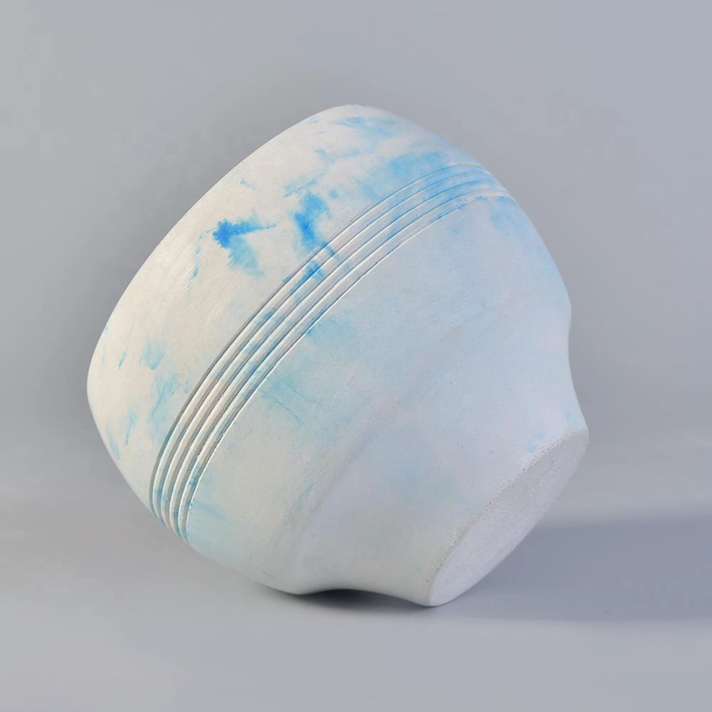 Sunny Matte round grey concrete candle holder vessel