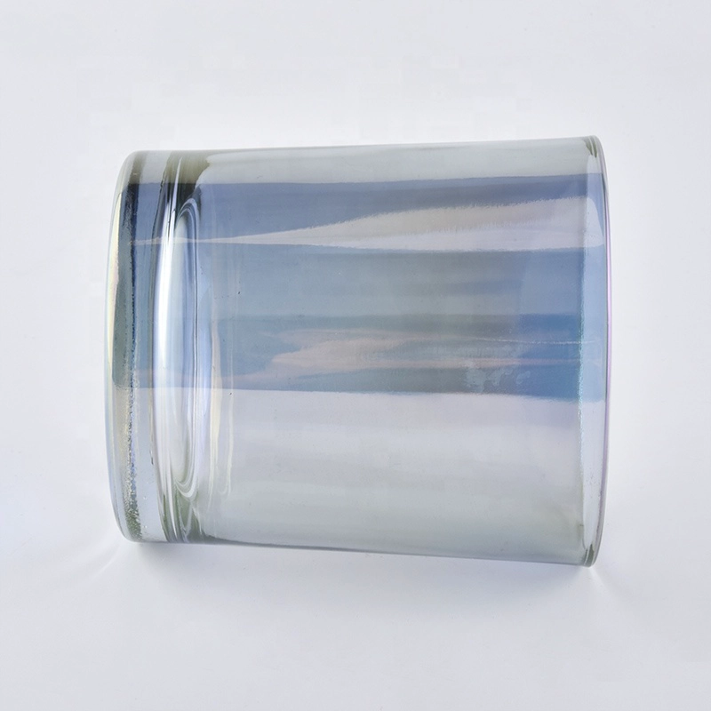 colorful iridescent white 10oz glass candle jars wholesale