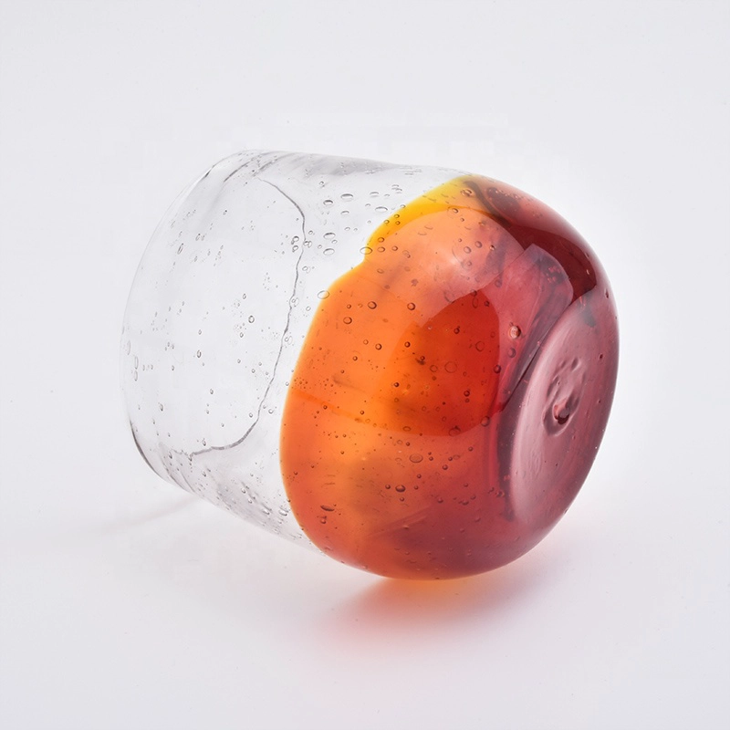 Orange church candle vessel tea light glass candle jars making machine party decor factory