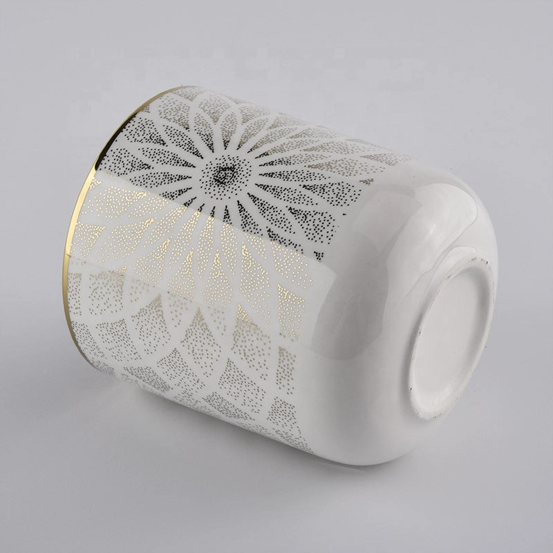 Factory price luxury empty white ceramic candle vessel holders
